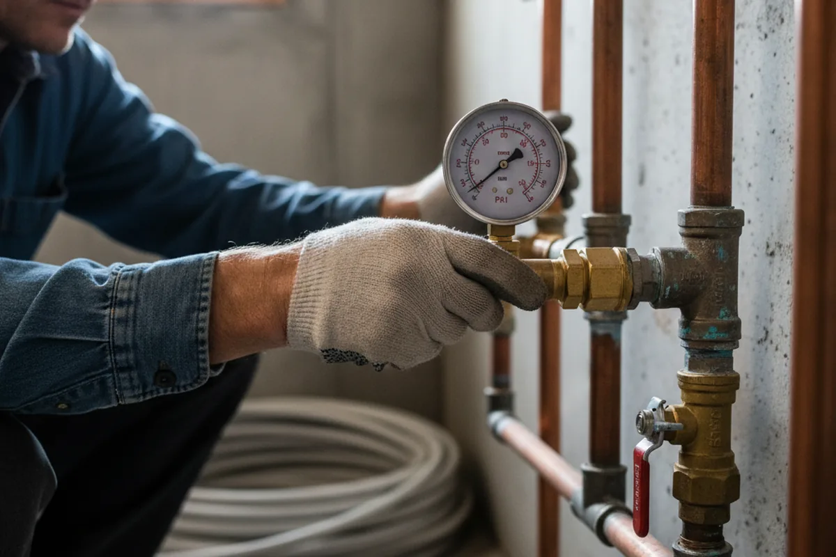 Pressure testing a repaired line during Water Line Repair in Guilderland Center